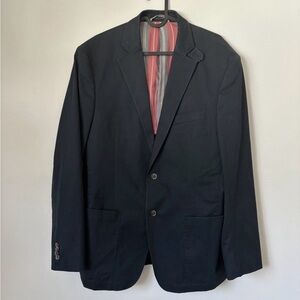 Men's Black Blazer with Striped Lining - Tailored Sport Coat
